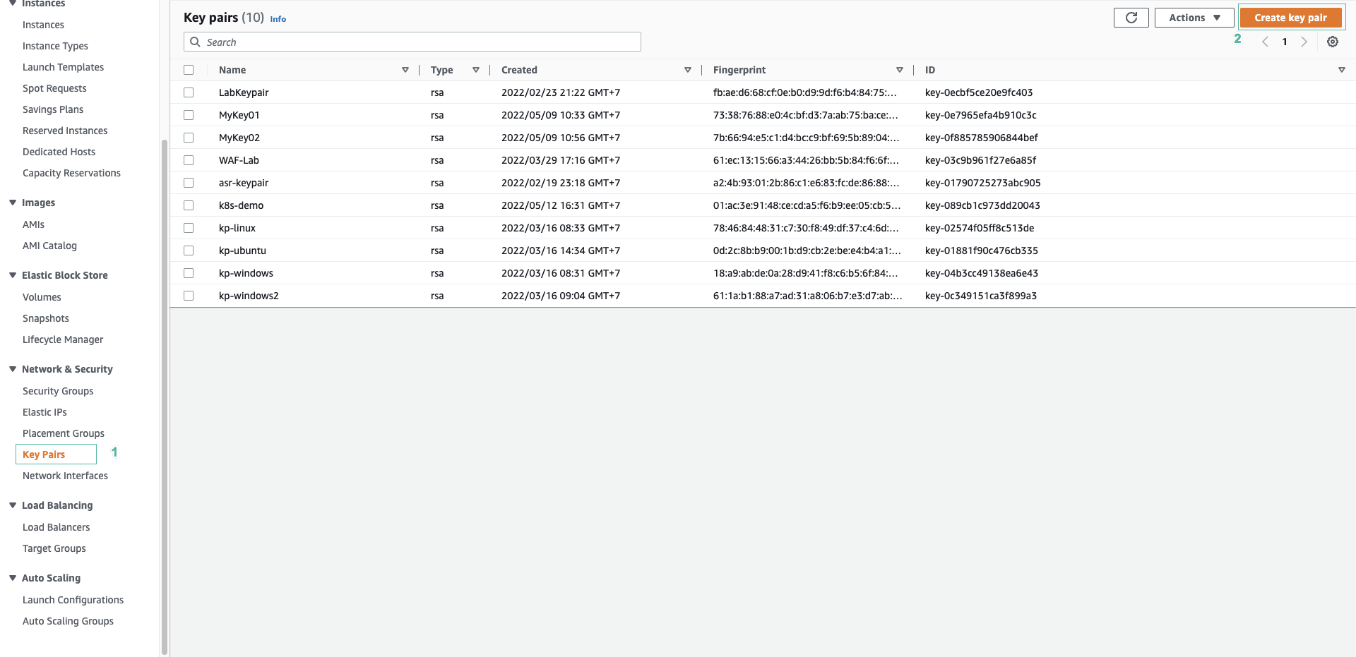 Create Key Pair