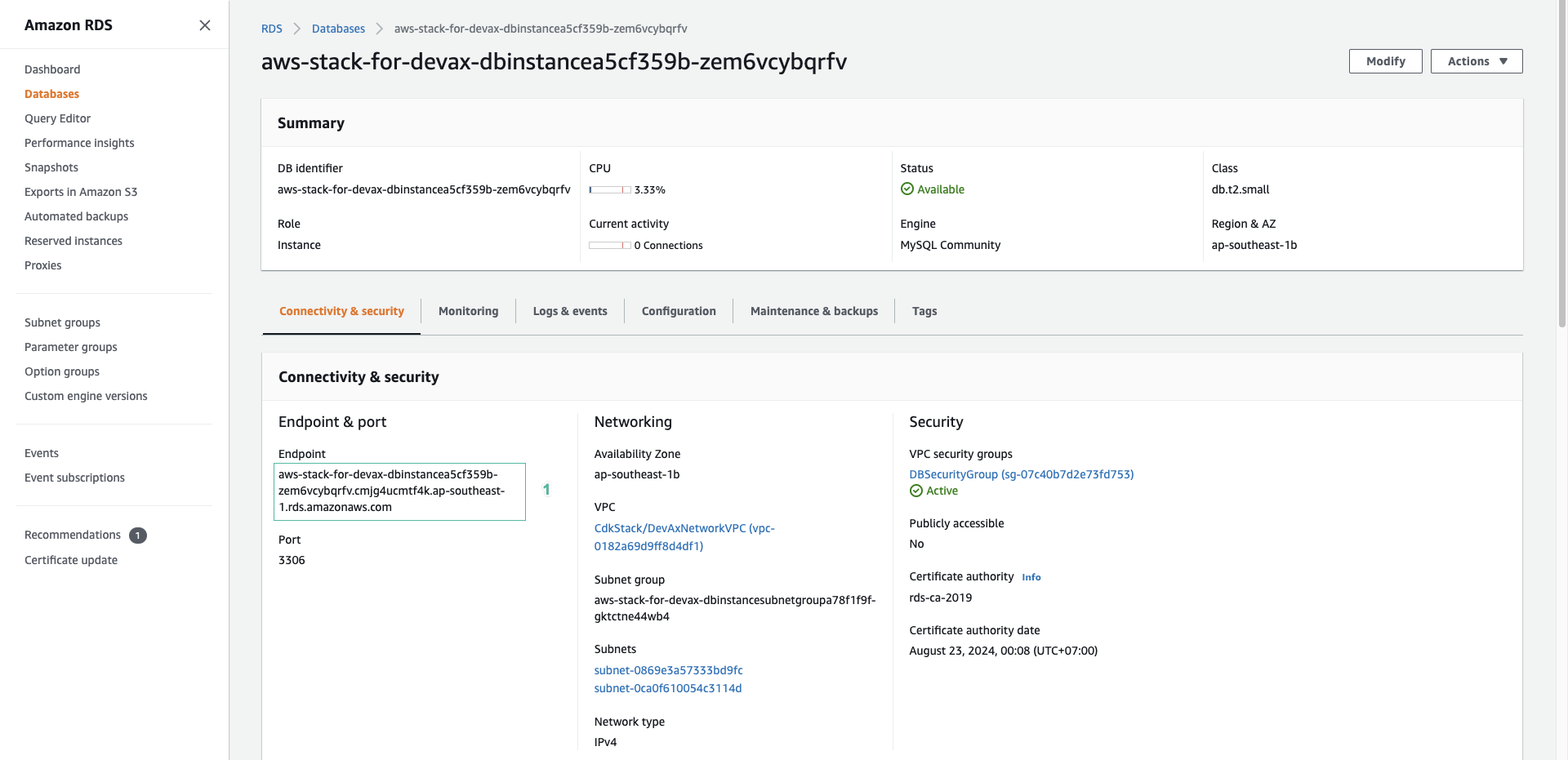 Connect to the Windows Instance